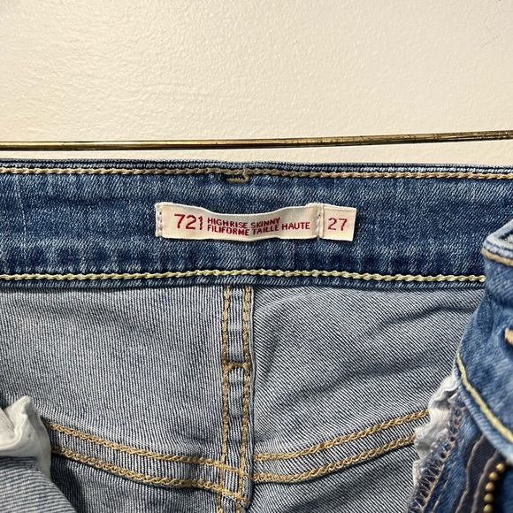 Levi’s High-Waist Distressed Skinny Jeans, size 27 - Picture 4 of 6